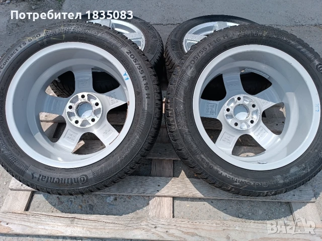 Лети джанти 16ки 5х112 OZ + зимни гуми 205/55/16 Continental, снимка 8 - Гуми и джанти - 50449287