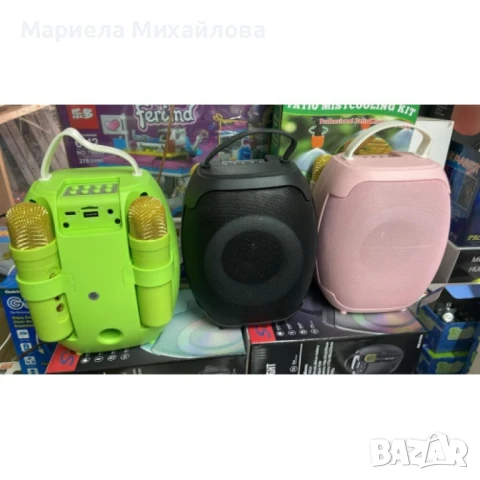 Преносима Bluetooth безжична тонколона JQS 403 с два микрофона.