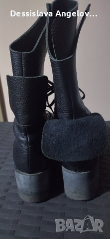 Кожени боти на Mihaela Glavan 40, снимка 5 - Дамски боти - 43216673