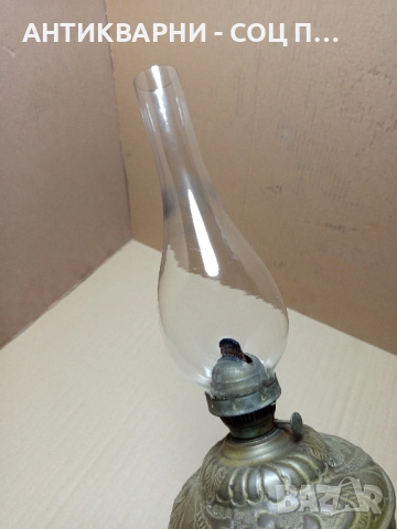 Стара Голяма Бронзова Газена Лампа Фенер. , снимка 2 - Антикварни и старинни предмети - 52381647