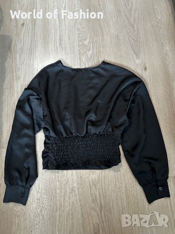 Дамска черна блуза сатен , снимка 4 - Блузи с дълъг ръкав и пуловери - 43113896
