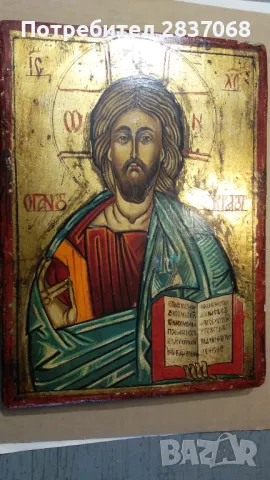 стара икона Исус Христос, снимка 7 - Икони - 46010523