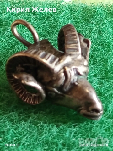 Сребърен медальон зодиакален знак ОВЕН ♈ символизира смелост, енергия, лидерство 52555, снимка 2 - Колиета, медальони, синджири - 53003161