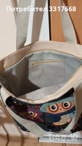 Голяма чанта от плат, снимка 3 - Чанти - 52424621