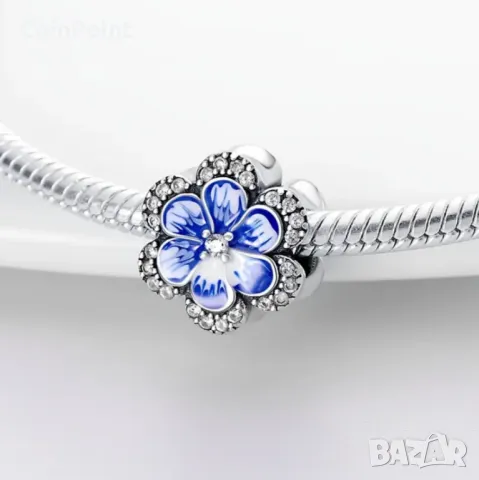 Сребърен талисман цвете 