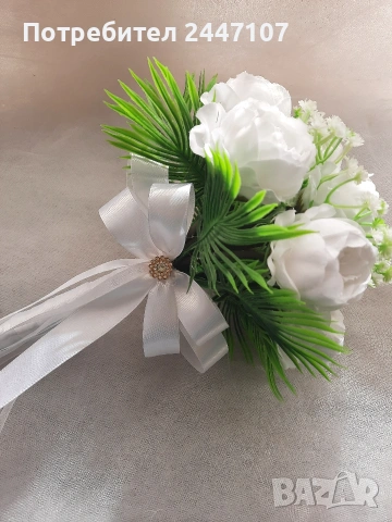 Сватбен букет, снимка 3 - Сватбени аксесоари - 53474233