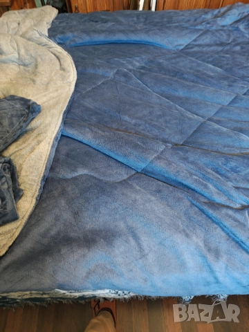 Нов Комплект от 3 части  кадифен дебел дългокосместо  зимно одеяло   + 2 калъфки за възглавници, снимка 8 - Спално бельо - 51696782