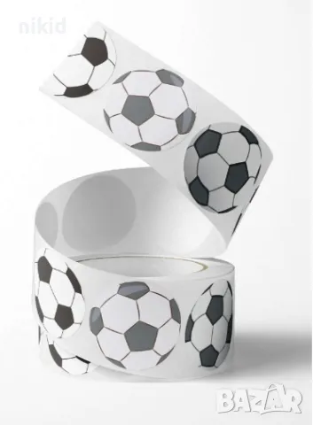 50 бр Топка футболна футбол самозалепващи лепенки стикери за ръчна изработка за подарък, снимка 2 - Други - 47521834