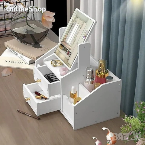 Многофункционален органайзер за грим с огледало, снимка 14 - Други стоки за дома - 53479809