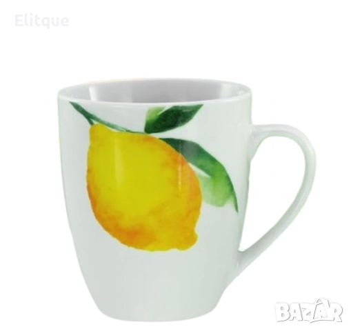 Комплект от 2 порцеланови чаши - Изчистено бяло или лимон върху бяло, снимка 10 - Чаши - 52657460