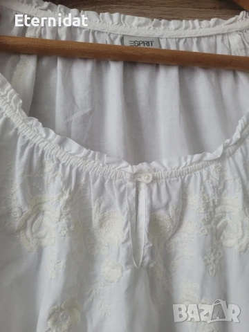 Бяла лятна блуза памучна материя с бродерии ESPRIT , снимка 2 - Тениски - 50726631
