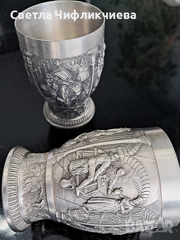 Колекционерски чаши с релефни сцени на исторически мотиви, снимка 4 - Антикварни и старинни предмети - 53401978