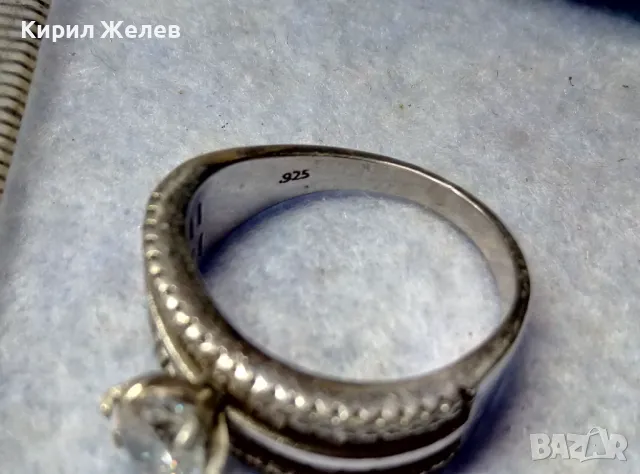 СКЪПОЦЕНЕН СРЕБЪРЕН ПРЪСТЕН СРЕБРО 925 с БЯЛА ПОЗЛАТА и ФАСЕТИРАНИ ЦИРКОНИ и МОЙСАНИТ КАМЪНИ 36964, снимка 7 - Пръстени - 49981842
