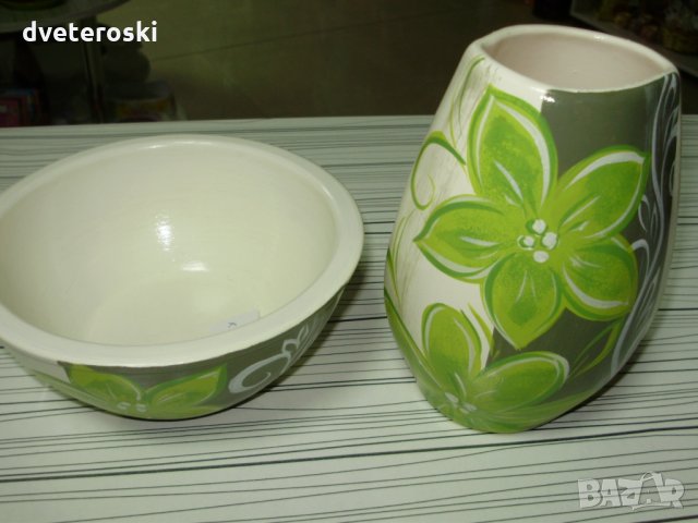 Ваза ръчно рисувана керамика, снимка 7 - Декорация за дома - 27687212