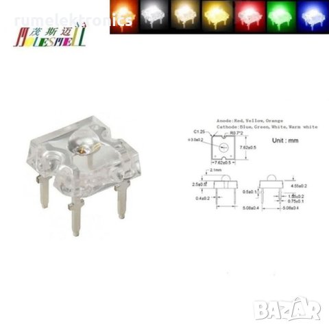 Led diod f3 Piranha 4-pins RED