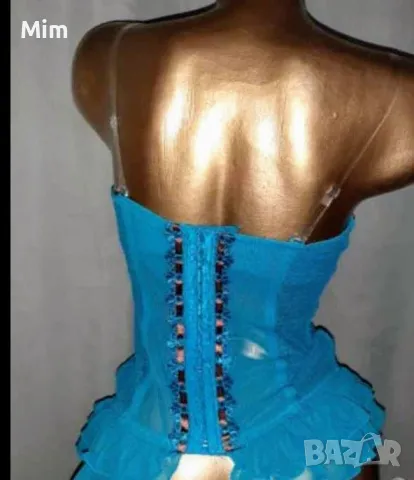 80 С Син дантелен корсет , снимка 3 - Корсети, бюстиета, топове - 49428609
