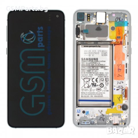Оригинален Дисплей + Рамка + Батерия ЗА SAMSUNG GALAXY S10е Service Pack - Синя Рамка