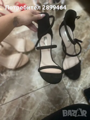 Дамски черни сандали 