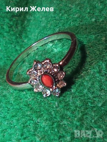 КРАСИВ НЕЖЕН ПОСРЕБРЕН КРИСТАЛЕН ФЕШЪН - АРТ МЕДЕН ПРЪСТЕН 38539