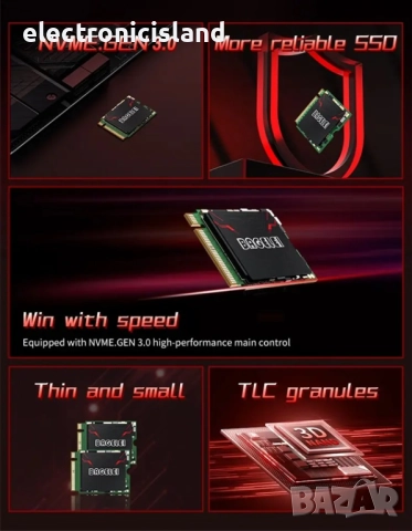 Чисто нов SSD диск BAGELEI 256 GB M.2 NVMe SSD 2230, снимка 4 - Твърди дискове - 51781935
