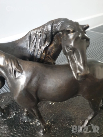 30см-4кг Mene статуетка-композиция/стара френска бронзова скулптура/фигура на коне, снимка 4 - Статуетки - 52804303