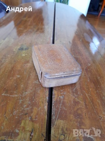 Стар кожен калъф за карти, снимка 2 - Антикварни и старинни предмети - 37002103