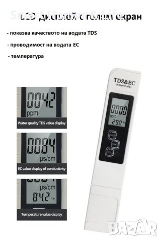 Ръчен TDS цифров тестер за качеството на водата, снимка 2 - Други - 43533482