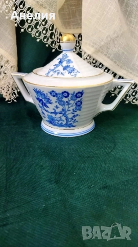 Голяма захарница или за малки бонбонки Лумина блу, снимка 2 - Чинии - 52289672