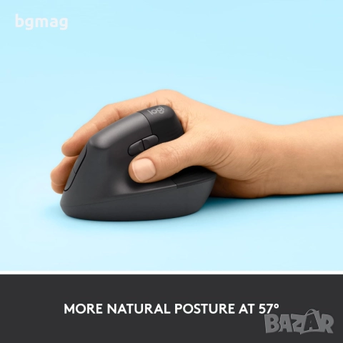 Logitech Lift безжична ергономична мишка, снимка 2 - Клавиатури и мишки - 52125001