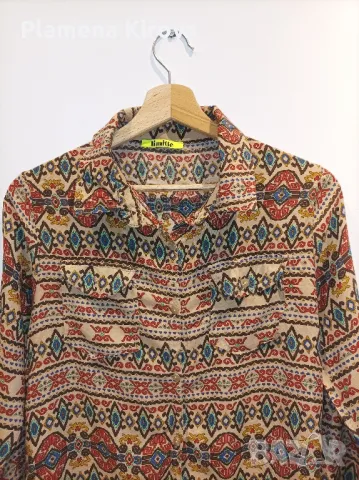 Дамска пъстра риза, размер S, снимка 2 - Ризи - 47454464