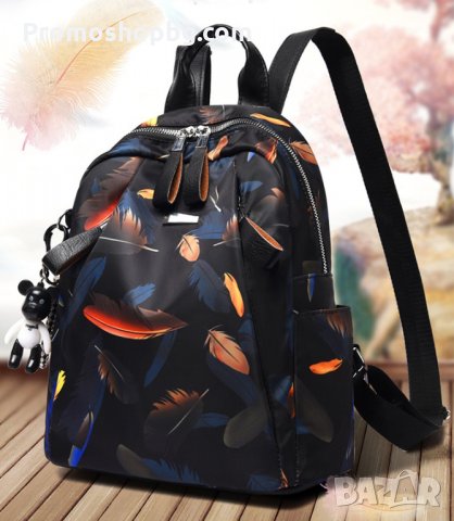Дамска раница Emma, 3D Принт, Черна, снимка 3 - Раници - 32836372