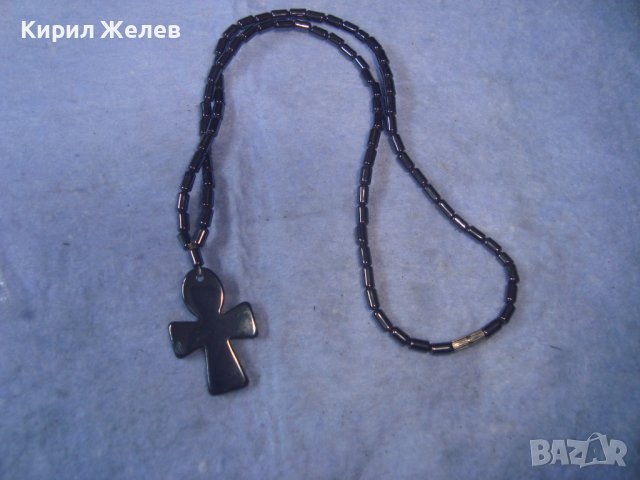 ФЕШЪН АРТ КОЛИЕ от ХЕМАТИТ с КРЪСТЧЕ ХЕНД-МЕЙД НАКИТ БИЖУ 27498, снимка 6 - Колиета, медальони, синджири - 36953970
