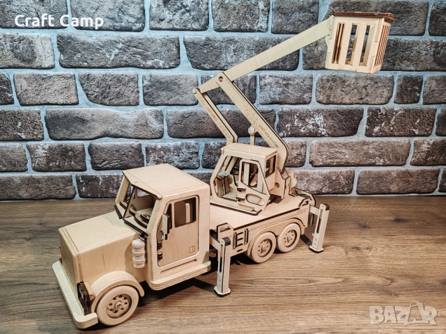 Дървен модел на камион – Вишка / Автовишка – Craft Camp, снимка 17 - Коли, камиони, мотори, писти - 52774936