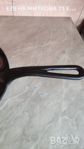 Стар масивен чугунен тиган за яйца/палачинки + индукция, снимка 4 - Съдове за готвене - 50587250