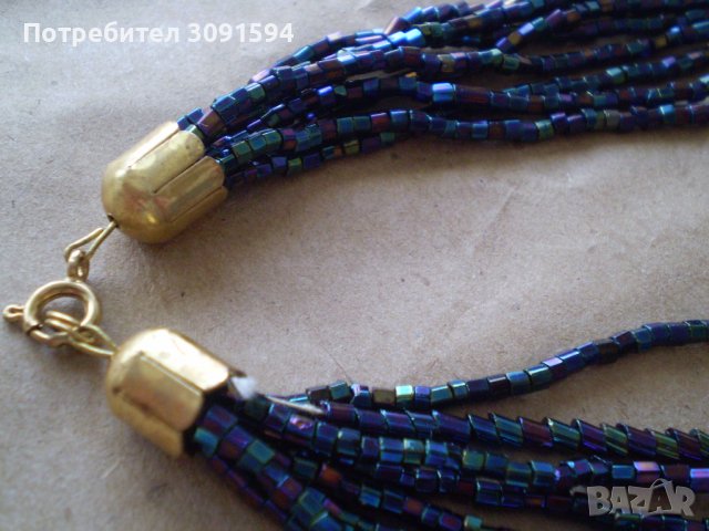 Огърлица от стъклена мъниста  60 те години, снимка 3 - Антикварни и старинни предмети - 36748383