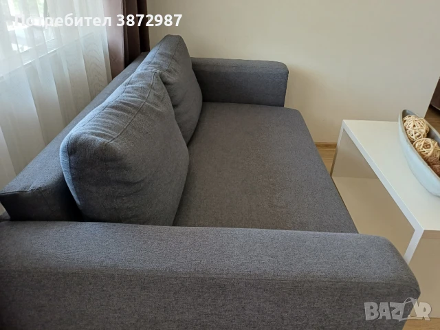 Двуместен диван сив, снимка 2 - Дивани и мека мебел - 50724515