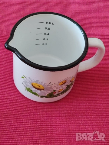 Емайлирано канче 600 мл, Румъния. , снимка 1