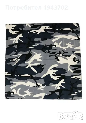 Кърпа за глава бандана Bandana в сив камуфлаж