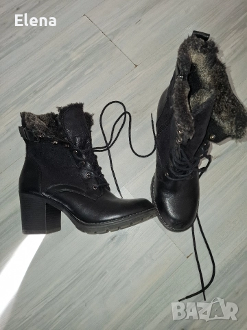 Дамски черни елегантни боти в размер 41. , снимка 2 - Дамски боти - 52800473