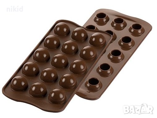 3D 15 бр Топче топчета сфера сфери Tartufino силиконов молд форма шоколадови бонбони Tartufino, снимка 2 - Форми - 36721948