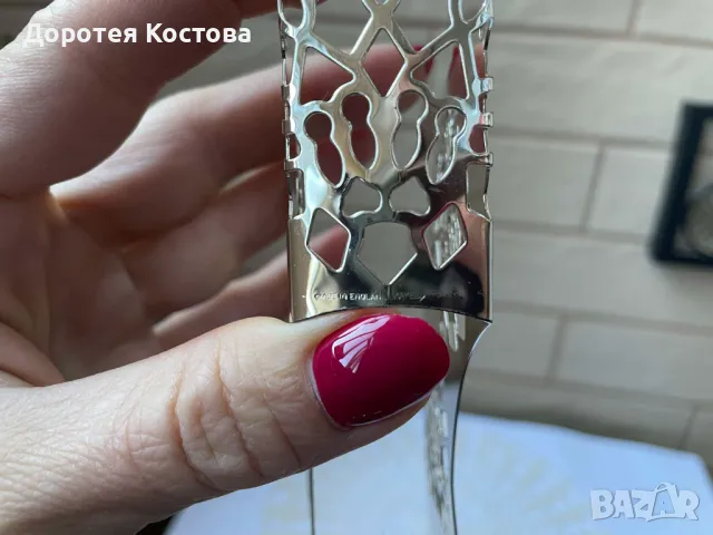 QUEEN ANNE красив посребрен салфетник от Англия в кутия, снимка 10 - Антикварни и старинни предмети - 48511720