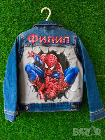 Стилно яке с ръчно рисуван един герой, снимка 8 - Детски якета и елеци - 53298152