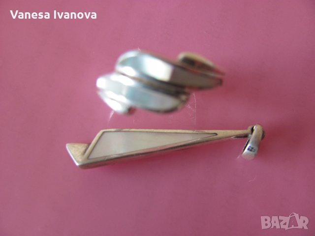 Сребърен пръстен и висулка със седеф комплект , снимка 5 - Пръстени - 28183990