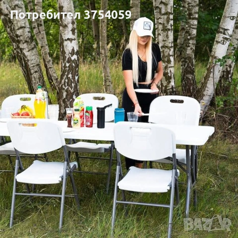Комплект 4 броя сгъваеми кетъринг столове за градина и събития - удобни и издръжливи, снимка 3 - Столове - 53208727