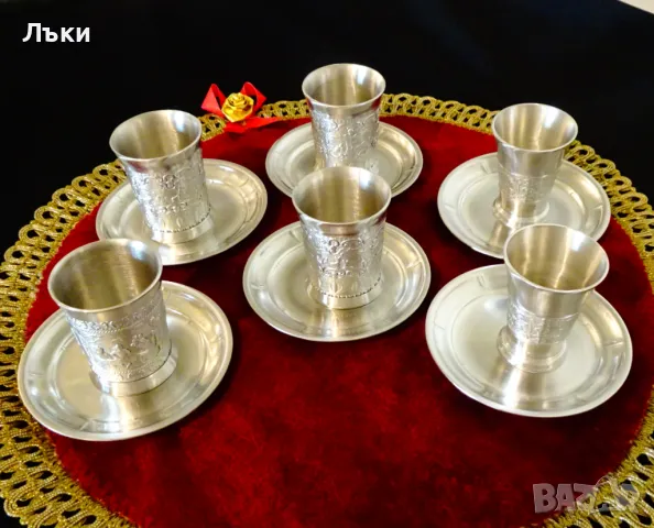 Чиния от калай 9 см. , снимка 6 - Антикварни и старинни предмети - 48717112