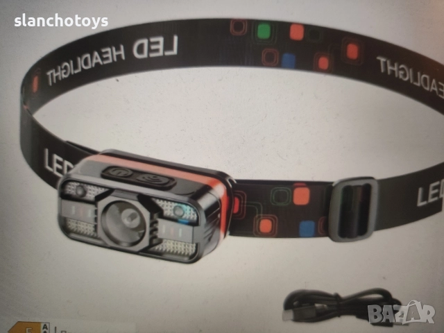 МощнаLED лампа със сензор, силно осветление, USB зареждане, къмпинг лампа за риболов и открито, снимка 1 - Спортна екипировка - 47074235