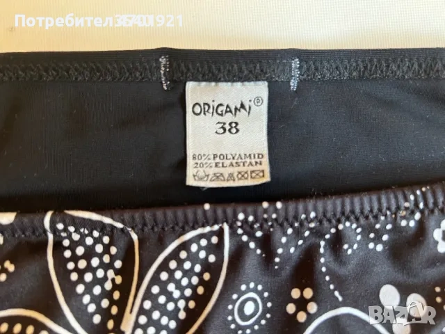 Черно долнище на бански с цветя, снимка 3 - Бански костюми - 53216023