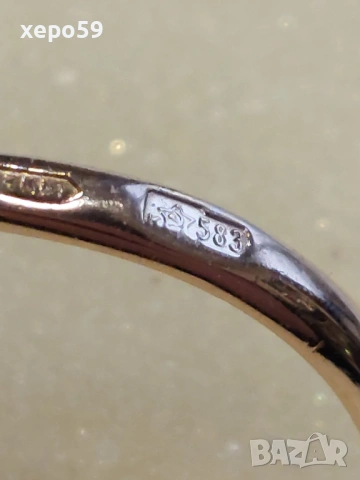 СССР-Златен дамски пръстен с еднокаратов якутски брилянт.Червено руско злато 853., снимка 11 - Пръстени - 53479320