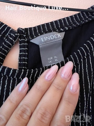 Рокля Lindex XL размер 🖤 Черна със сребристи райета 🖤, снимка 4 - Рокли - 43823971