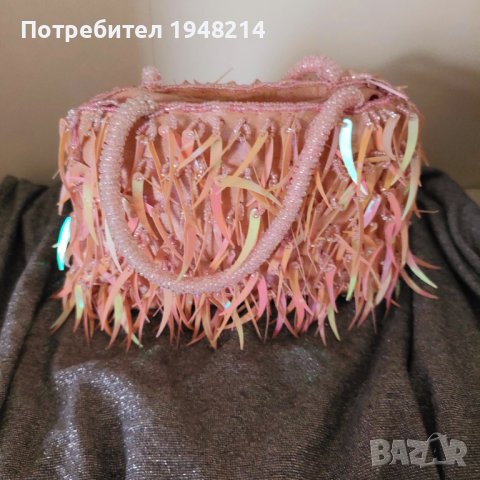 Мини розова чантичка с пайети, снимка 3 - Чанти - 43499736